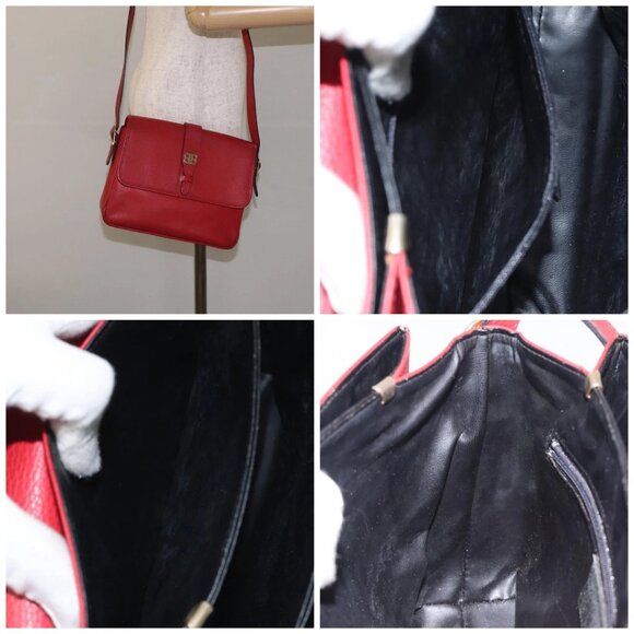 BALENCIAGA Shoulder Bag Leather Vintage Red Gold - Picture 15 of 15